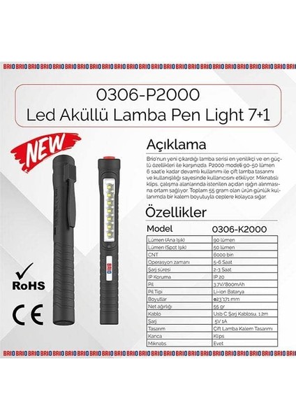 LED Şarjlı Lamba 7+1 modelleri