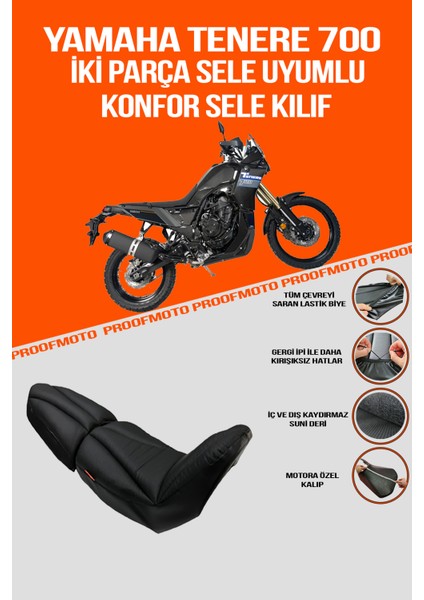 YAMAHA TENERE 700 (Iki Parça Sele) Konfor Sele Kılıf