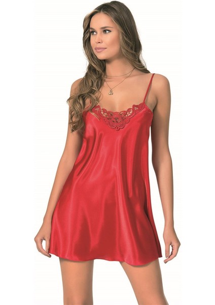 Kırmızı kısa Saten Gecelik fırsatları