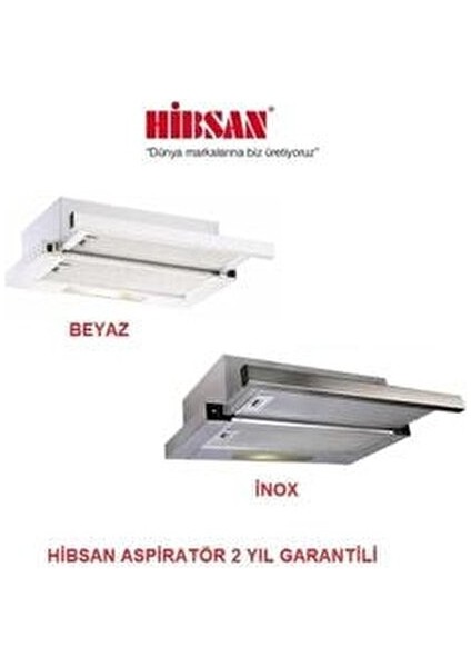 Hibsan 8062 W 60 Beyaz Aspiratör 450 m3/saat Emiş Gücü ile Şık Tasarım modelleri