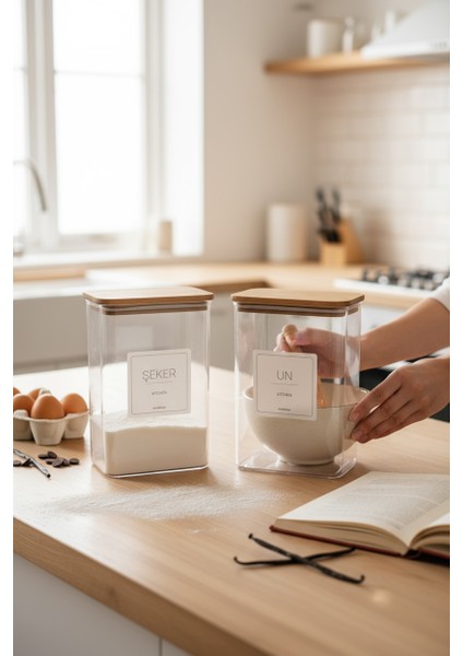 Ahşap Kapaklı Dekoratif Un Ve Şeker Kavanozu/Kutusu indirimleri