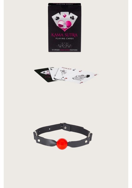 Sexy Görselli Oyun Kartı Kama Sutra Siyah Kırmızı Ağız Topu Set modelleri