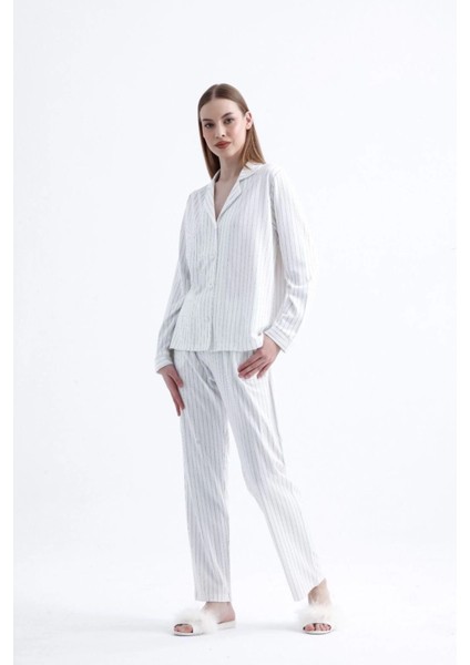 Espuar 775 Kadın Çizgili Penye Pijama Takımı