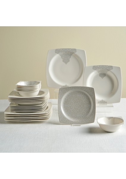 Square Bone Flava 24 Parça 6 Kişilik Yemek Takımı