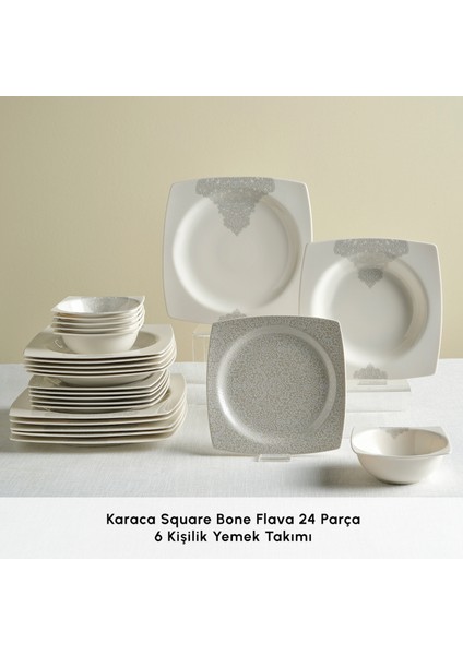 Square Bone Flava 24 Parça 6 Kişilik Yemek Takımı modelleri