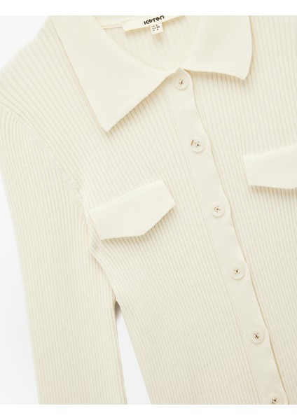 Polo Yaka Viskon Karışımlı Cepli Uzun Kollu Triko Kazak modelleri