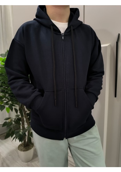 Yüksek Kalite Kapüşonlu ve Fermuarlı Pamuklu Unisex Çocuk Sweatshirt