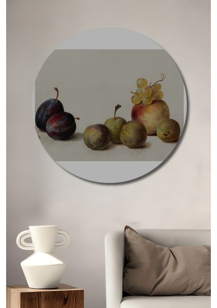 Dekoratif Ahşap Yuvarlak Tablo Meyve Düzeni
