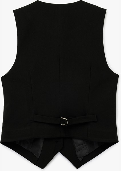 Slim Fit V Yaka Düğmeli Blazer Yelek fırsatları