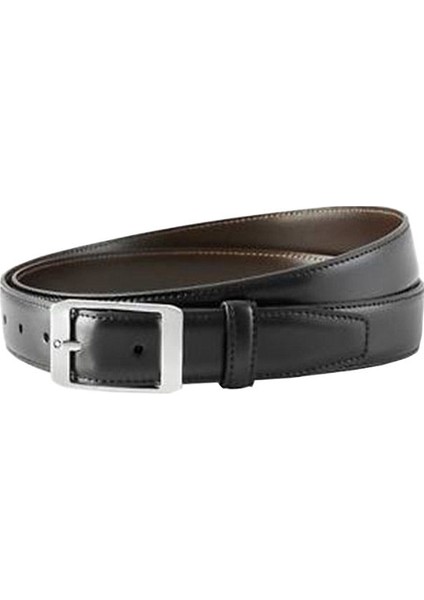 Dikdörtgen Çerçeve Parlak Paslanmaz Çelik Pim Tokası Ters Çevrilebilir Kemer Siyahkahverengi 30 mm 11711000