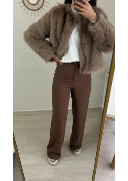 Kahverengi Kumaş Pantolon modelleri