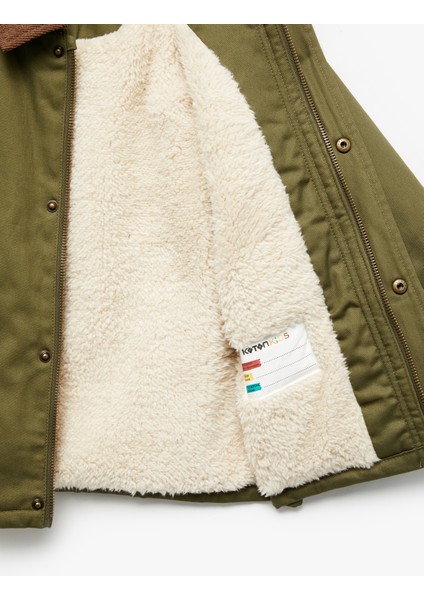 Pamuklu Uzun Kollu Cepli Peluş Astarlı Gömlek Yaka Ceket fırsatları