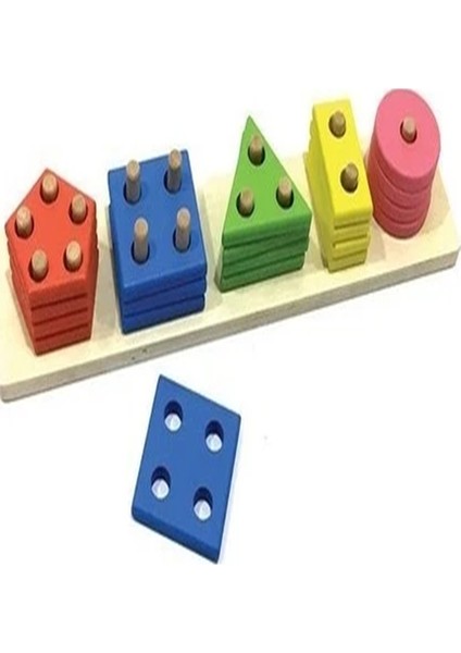 Zeka Geliştirici Dörtlü Geometrik Şekil Yerleştirme Ahşap Eğitici Seti fiyatları
