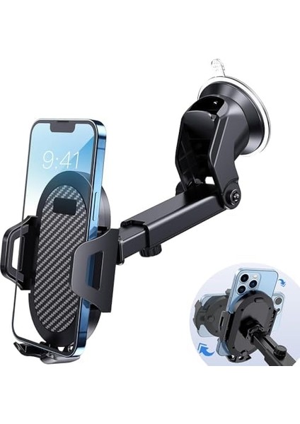 360° Ayarlanabilir Araç Telefon Tutucu –, Ultra Güçlü Emiş Gücü, 4-7” Telefonlar Için Uyumlu, Şok Emici, Tek Tuşla Serbest Bırakma modelleri