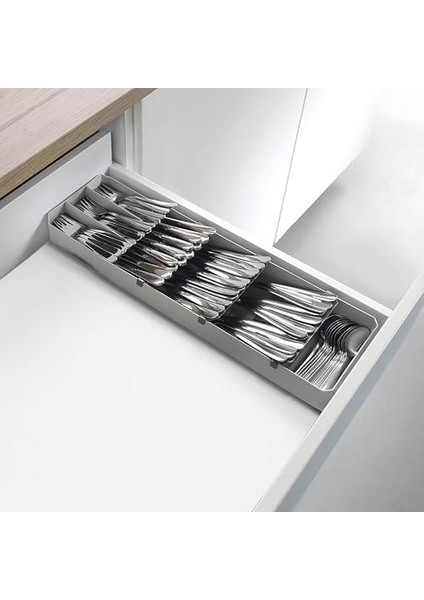 Çatal Bıçak Takımı Düzenleyici, Gri ve Siyah, 40-49 cm modelleri