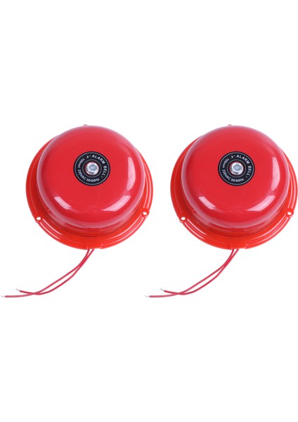 2x Ac 220V 100MM 4 Inç Çaplı Okullar Yangın Alarmı Yuvarlak Şekil Elektrikli Çan Kırmızı (Yurt Dışından)