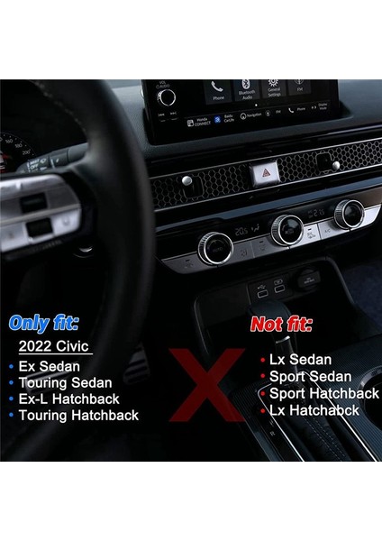 Araba Uyarı Honda Civic Için Acil Durum Işığı Anahtarı Düğmesi Düğmesi Kapak Döşemesi 11 Gen 2022 2023 Alüminyum Alaşım Kırmızı (Yurt Dışından) fırsatları