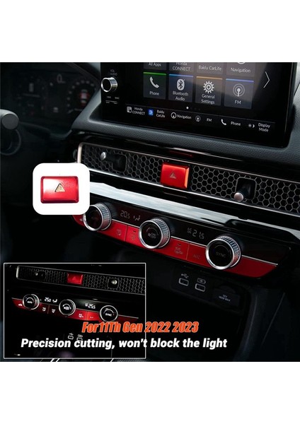 Araba Uyarı Honda Civic Için Acil Durum Işığı Anahtarı Düğmesi Düğmesi Kapak Döşemesi 11 Gen 2022 2023 Alüminyum Alaşım Kırmızı (Yurt Dışından) indirimleri