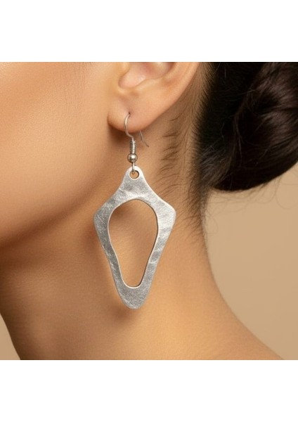 Geometrik Şekilli Kadın Küpe Çift Adet Gümüş Kaplama El Yapımı Küpe fiyatları