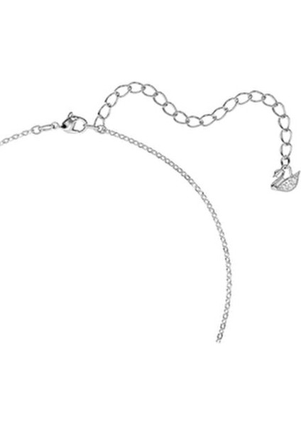 Kadın Kolye Rodyum Kaplama Siyah Kristal Kuğu Motifi 38 cm Uzunlukta modelleri