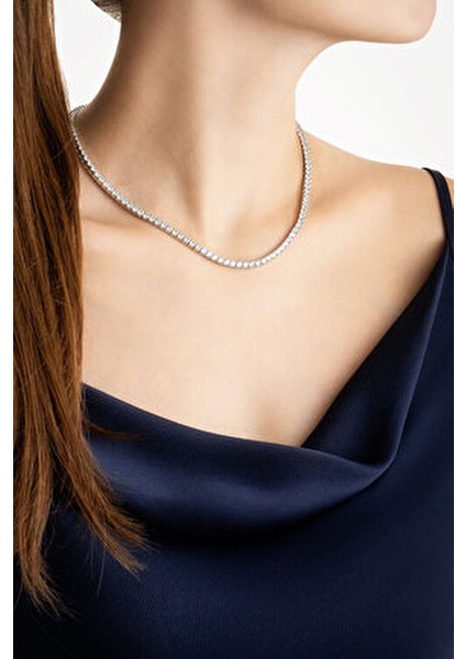 Klasik 18 Ayar Beyaz Altın Kaplama Gümüş Su Yolu Kolye Kadınlar İçin 47 Cm modelleri