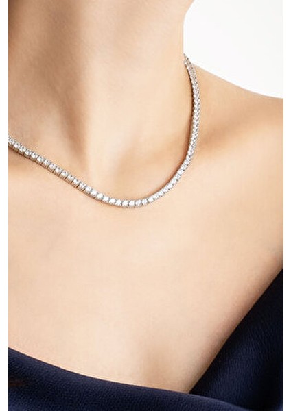 Klasik 18 Ayar Beyaz Altın Kaplama Gümüş Su Yolu Kolye Kadınlar İçin 47 Cm fırsatları