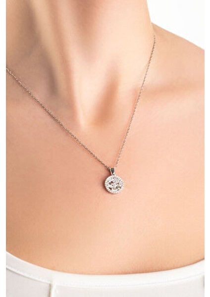 Kolye 18 Ayar Beyaz Altın Kaplama Beyaz Taşlı 45 cm Zarif Tasarım fiyatları