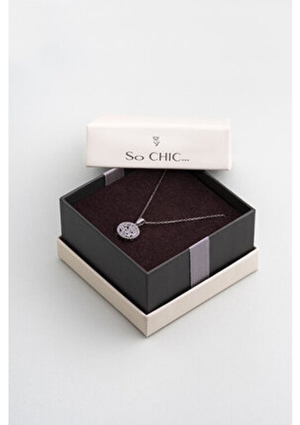 Kolye 18 Ayar Beyaz Altın Kaplama Beyaz Taşlı 45 cm Zarif Tasarım indirimleri