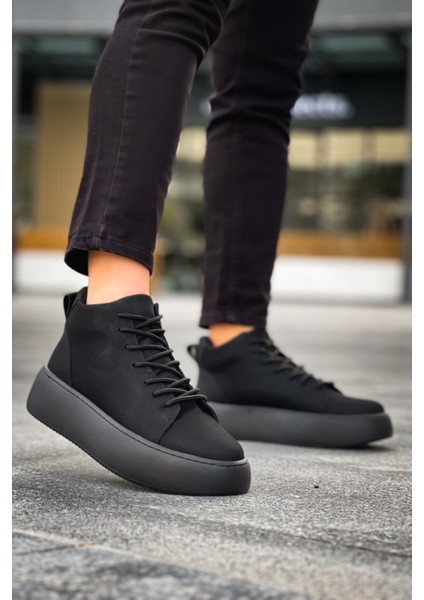 Bağcıklı Erkek Spor Bot Siyah (Siyah Taban) fiyatları