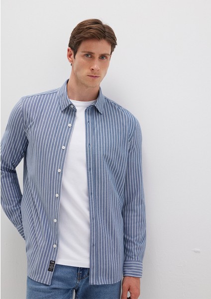 Çizgili Mavi Gömlek 0211404-91333
