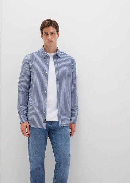 Çizgili Mavi Gömlek 0211404-91333