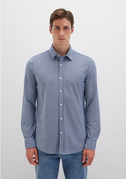 Çizgili Mavi Gömlek 0211404-91333