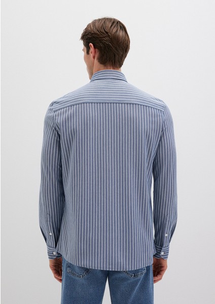 Çizgili Mavi Gömlek 0211404-91333