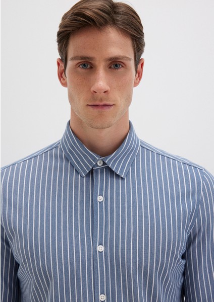 Çizgili Mavi Gömlek 0211404-91333