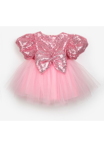 Pembe Fiyonk Detaylı Pullu Kız Bebek Elbise - Amber fiyatları