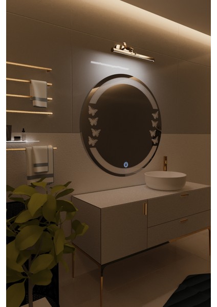 Kelebek Desen Butterfly Minimalist LEDLİ Özel Tasarım Ayna indirimleri