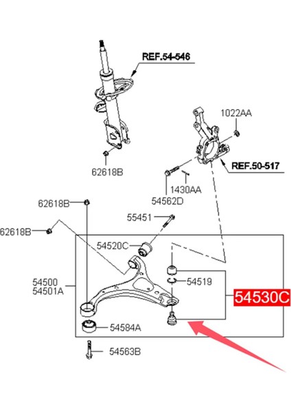 Hyundai Santa Fe Kia Için Alt Süspansiyon Top Kafası 54530-2B000 545302B000 Alttay (Yurt Dışından) fırsatları