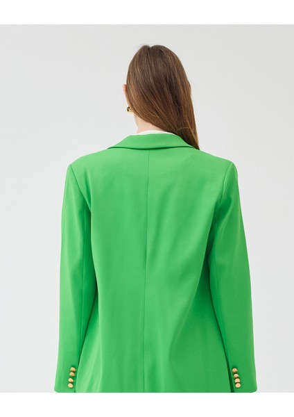 Kadın Kruvaze Kapamalı Reglan Kollu Fletolu Cep Detaylı Ceket