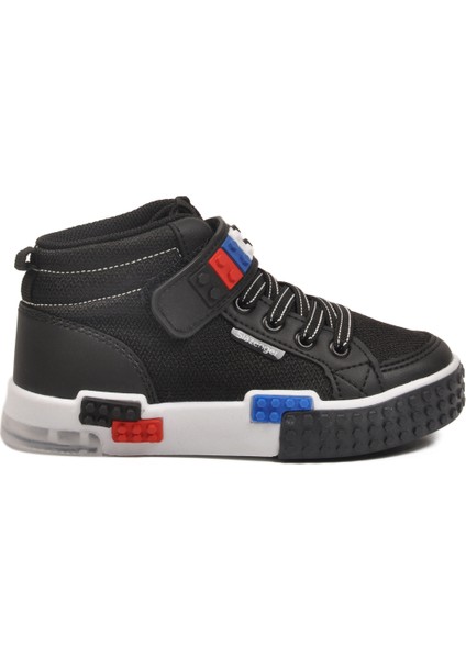 Siyah Beyaz Cırtlı Erkek Çocuk Hi Sneaker
