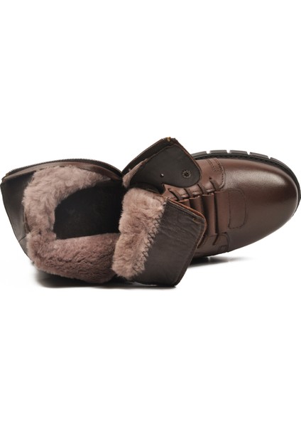 Kahve Hakiki Deri Kürklü Erkek Klasik Bot fırsatları