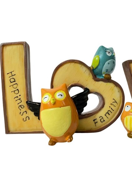 7970 Love Yazılı Baykuş Figürlü Biblo - 2’li Set modelleri