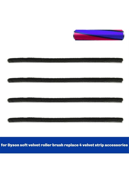 4pcs Dyson V11V7V8V10 Için Yumuşak Peluş Şeritler Vakum Süpürge Haddeleme Fırçası Şeritleri Elektrikli Süpürge Yumuşak Roller Aksesuarları (Yurt Dışından) fiyatları