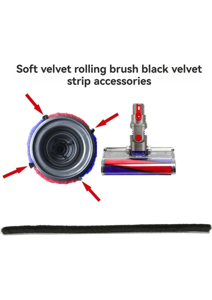 4pcs Dyson V11V7V8V10 Için Yumuşak Peluş Şeritler Vakum Süpürge Haddeleme Fırçası Şeritleri Elektrikli Süpürge Yumuşak Roller Aksesuarları (Yurt Dışından) fırsatları