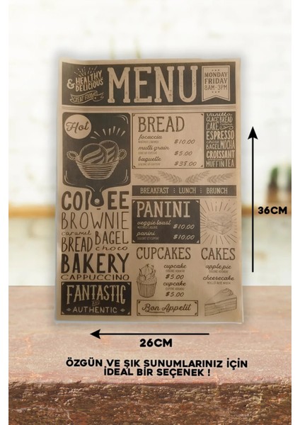 50 Adet Kendinden Desenli Yağlı Kağıt Vintage Gazete Desen Servis ve Sunum Kağıdı Karışık Desen modelleri