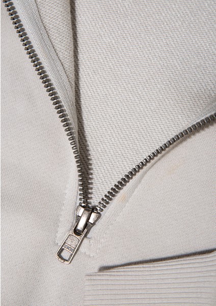 Yarı Fermuarlı Gri Basic Sweatshirt 0S10419-70074