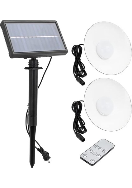 2 Lambalı Iç ve Dış Mekan Kullanımına Uygun, Solar Güneş Enerjili Tavan Aydınlatması, Beyaz Led, IP65 Su Geçirmez, Karavan, Teras,, Balkon Sarkıt LED Işık, Bahçe