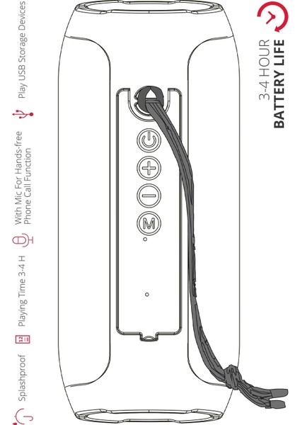 WRX01 90 Db Sd Kart Aux USB Girişli Siyah Bluetooth Speaker Hoparlör Ses Bombası Fm Radyo fiyatları