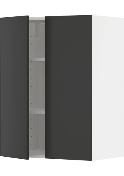 Metod Mutfak Duvar Dolabı Nıckebo Mat Antrasit Koyu Gri 60 x 80 cm 2 Kapaklı