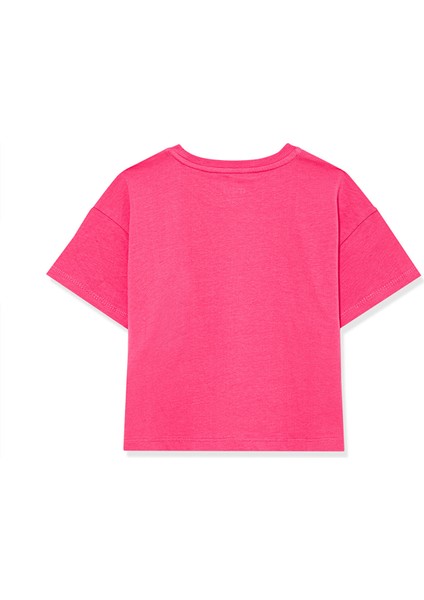 Mavi Logo Baskılı Pembe Crop Tişört 7610181-71111