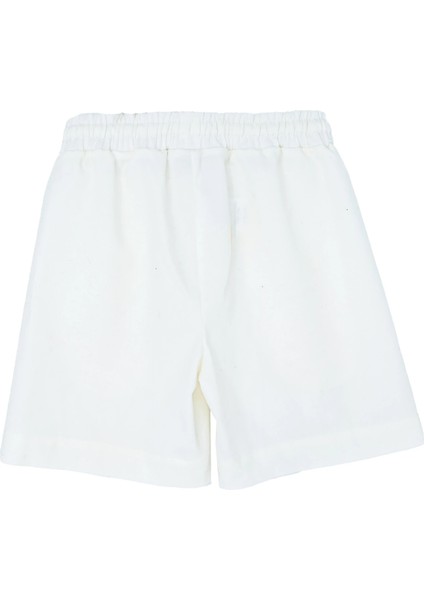Organik Kanvas Beyaz Baharlık Kız Çocuk Şort fırsatları